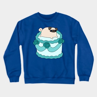 Birthday Cake Pug Crewneck Sweatshirt